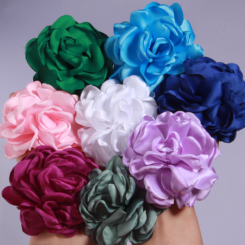 Kids Outdoor Outfit - 8CM Artificial Satin Rose Fabric Curling
