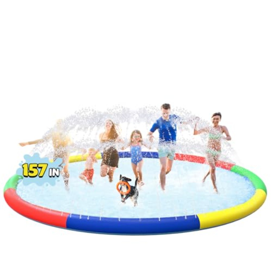Kids Outdoor Yard Toys - 3 FT Large Splash Pad for