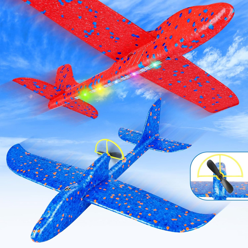 Kids Outdoor Activity Toys - Electric Foam Plane Glider Hand Throw