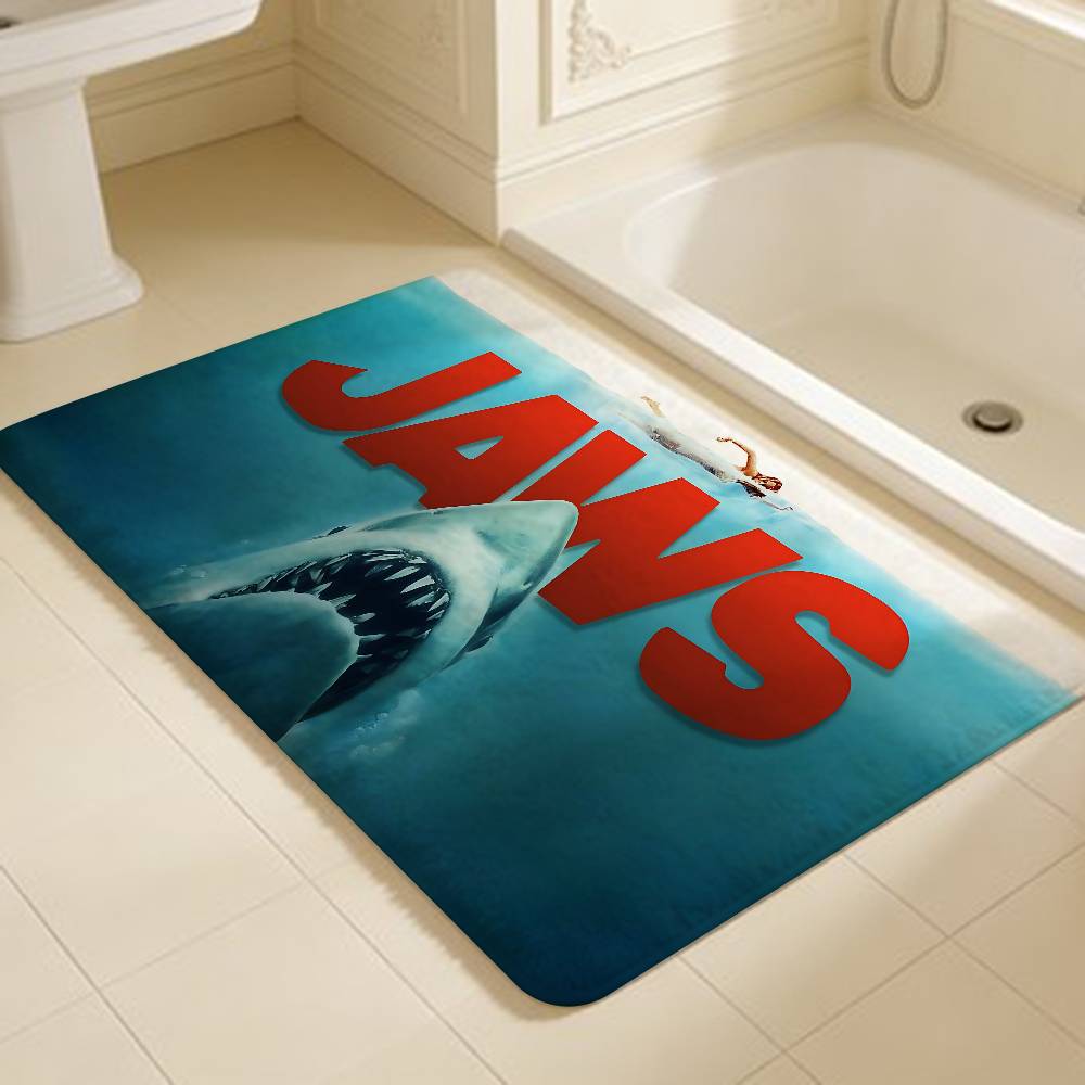 Kids Outdoor Movies - American Horrible Movie Jaws Bathroom Mat