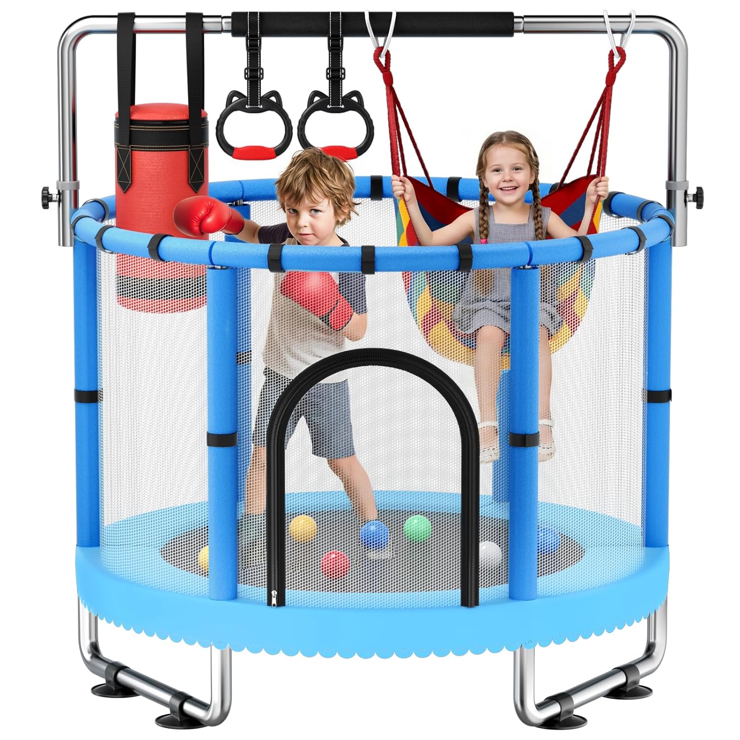 Kids Outdoor Outfit - Toddler Trampoline,Trampoline for Kids with Enclosure,440lbs