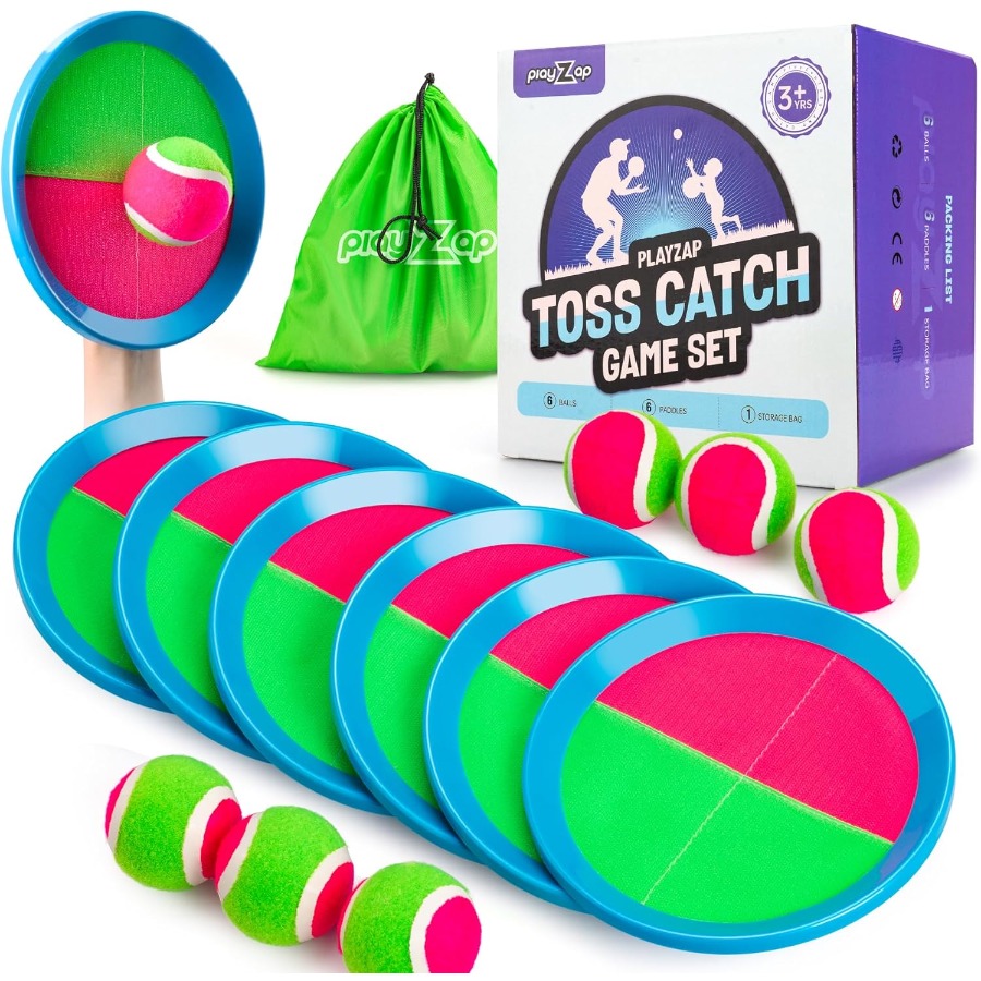 Kids Outdoor Yard Toys - Toss and Catch Ball Set Upgraded