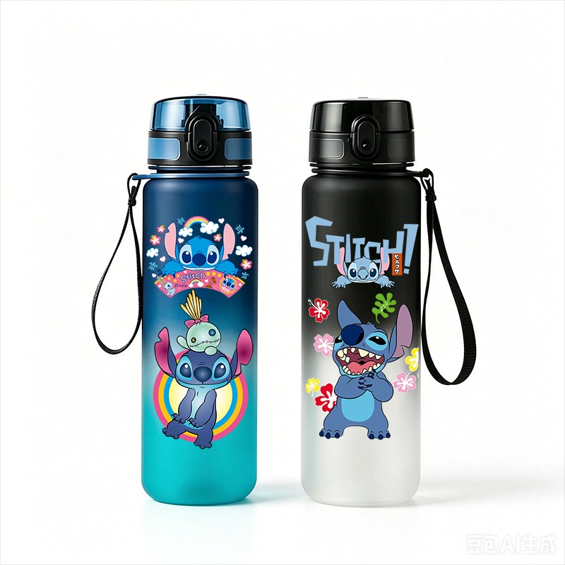 Kids Outdoor Movies - Stitch Anime Water Bottle 650ml Leakproof