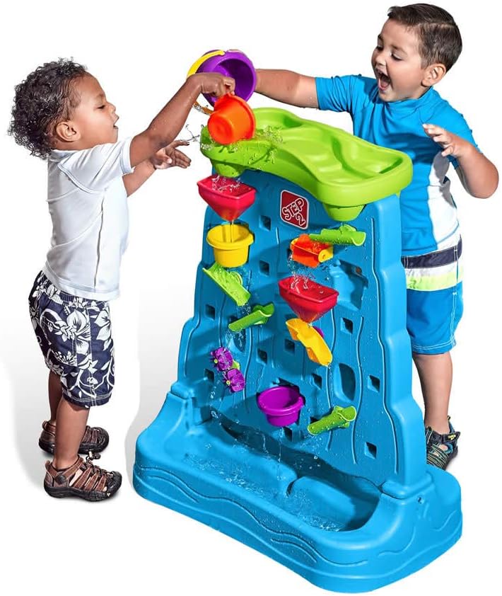 Kids Outdoor Water Table - Waterfall Discovery Wall, Kids Double-Sided Water