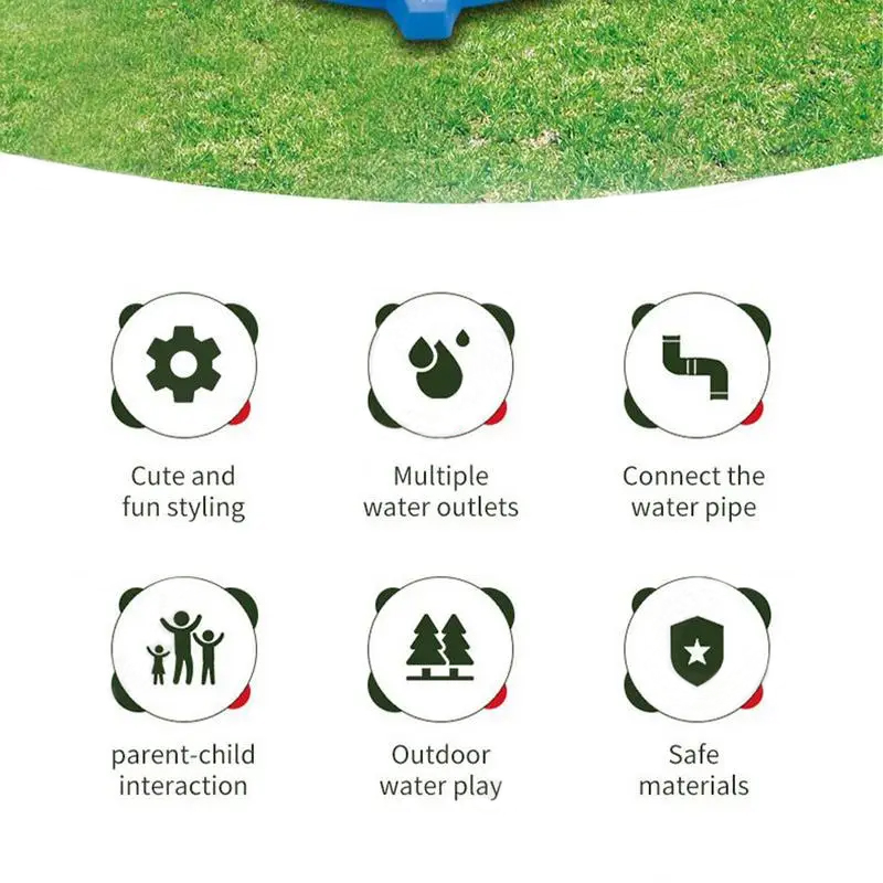 360 Degree Water Sprinkler Rot - Kids Outdoor Yard Toys avaliação e preço
