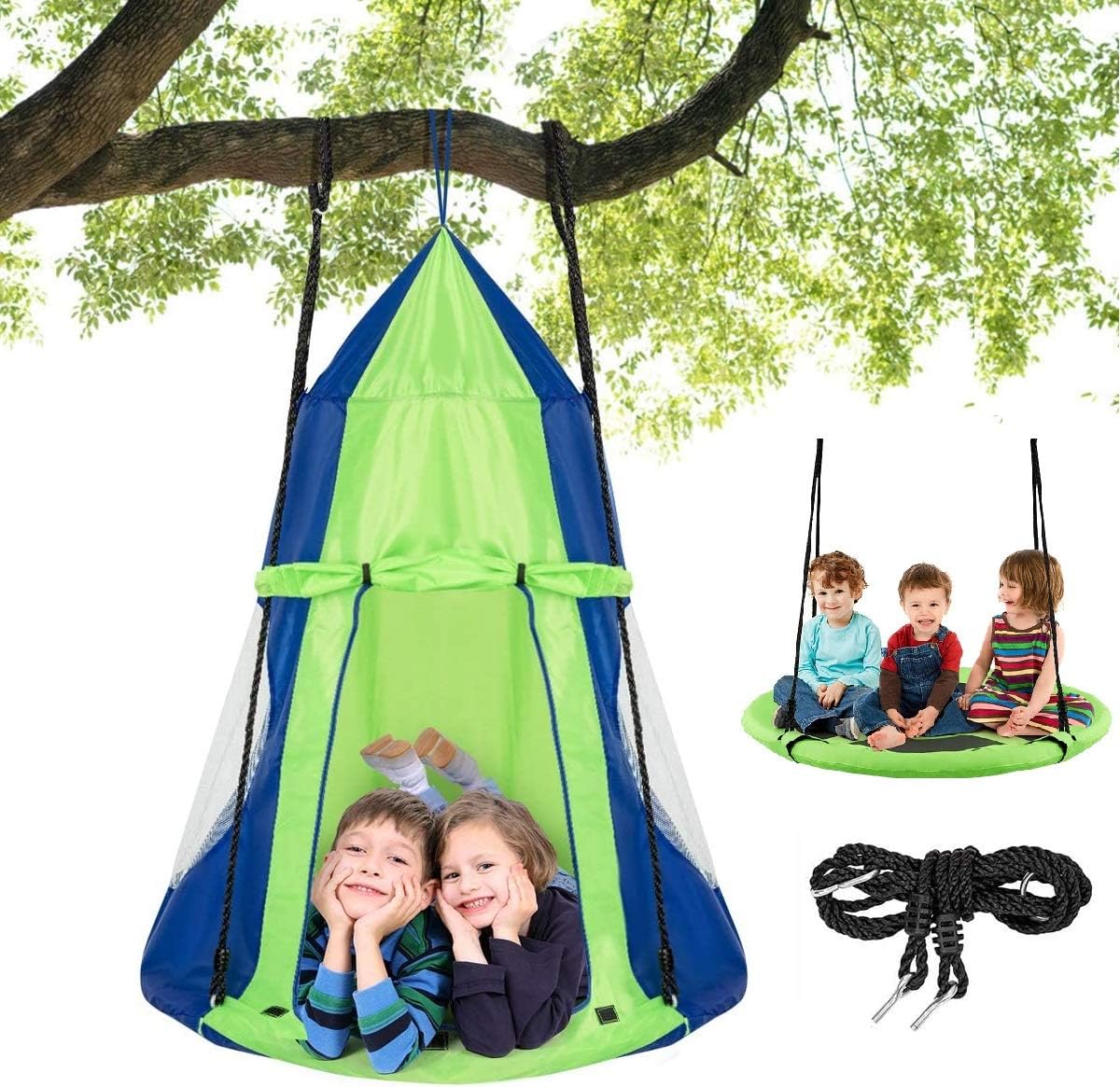 2 in 1 Kids Detachable Hanging - Kids Outdoor Nest Swing avaliação e preço