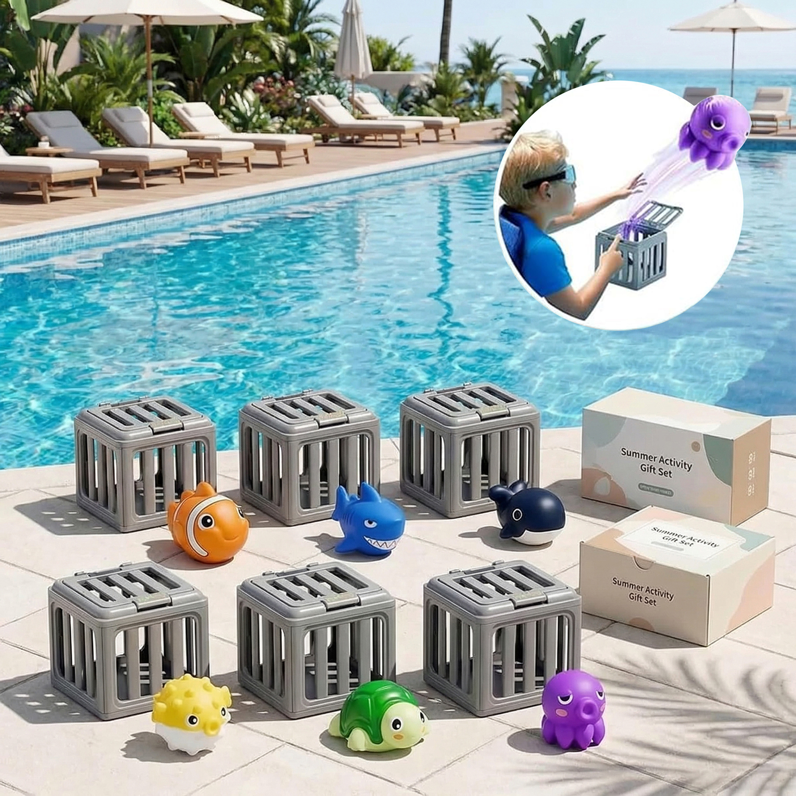 Kids Pool Diving Toys with Fis - Kids Outdoor Outfit avaliação e preço