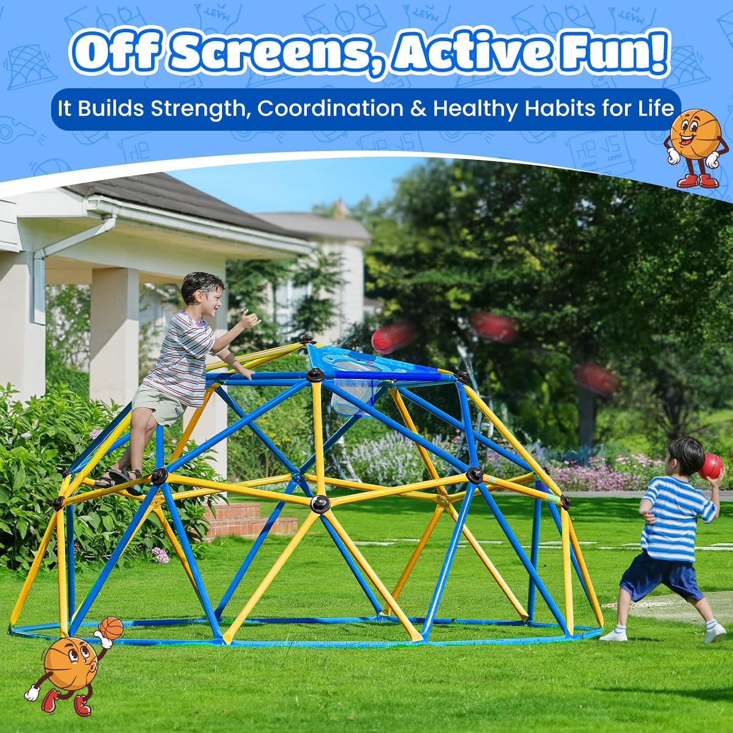 Zupapa 10FT Climbing Dome, Out - Kids Outdoor Jungle Gym avaliação e preço