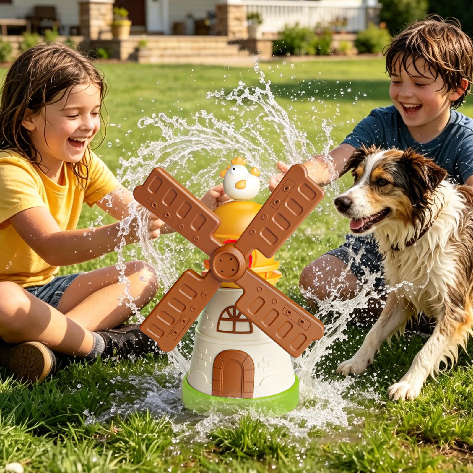 Kids Windmill Sprinkler Rotati - Kids Outdoor Yard Toys avaliação e preço