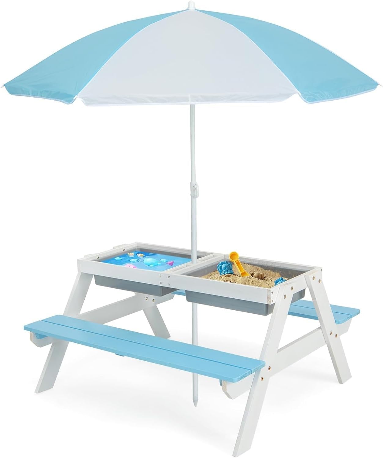 Kids Picnic Table, 4 in 1 Outd - Kids Outdoor Water Table avaliação e preço