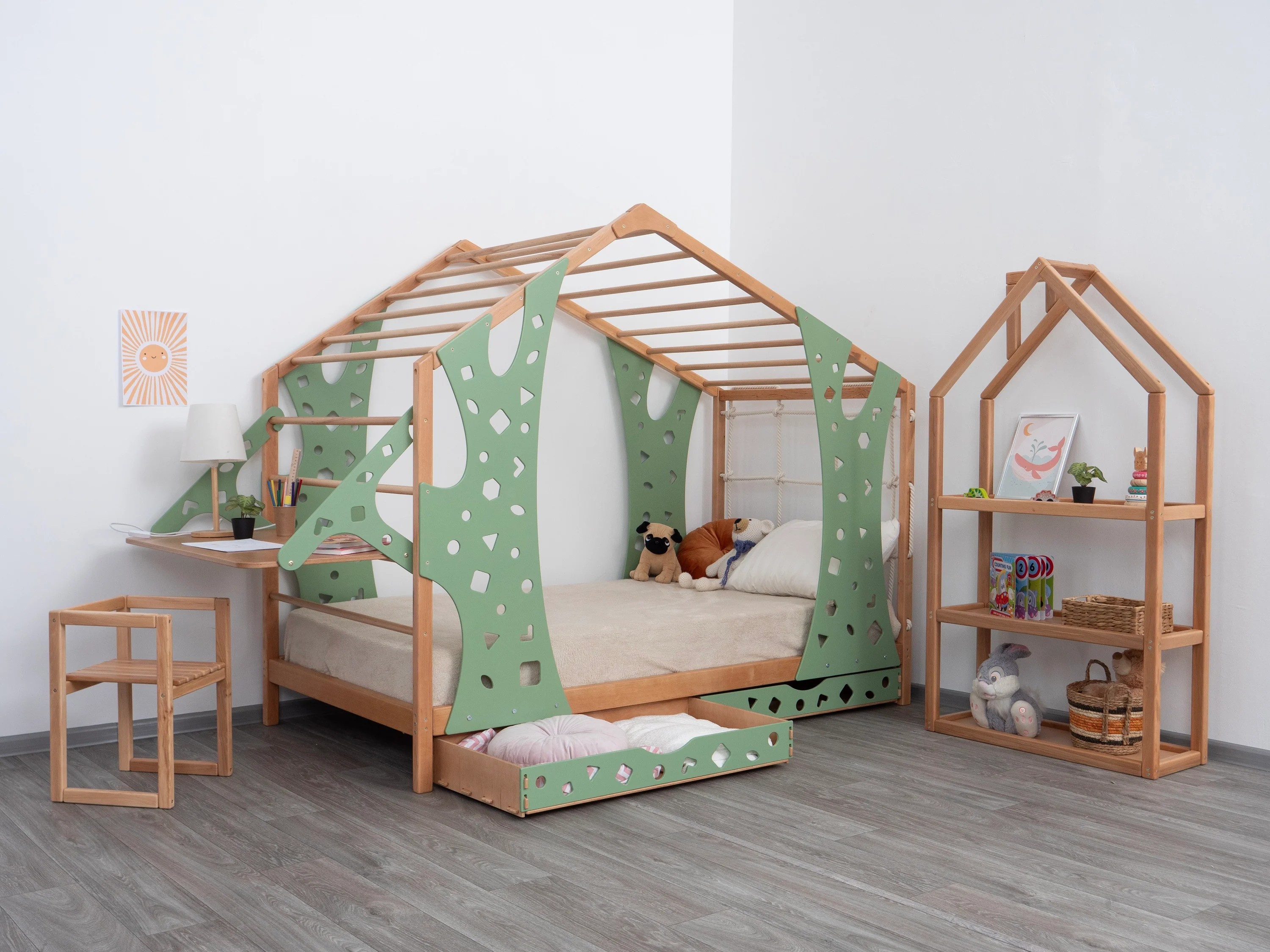 *Montessori Toddler Bed Twin B - Kids Outdoor Jungle Gym avaliação e preço