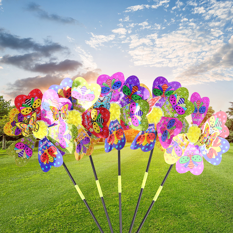 1Pc Colorful Sequin Windmill C - Kids Outdoor Yard Toys avaliação e preço