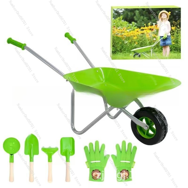 Kids Outdoor Wheelbarrow, Gree - Kids Outdoor Activity Toys avaliação e preço