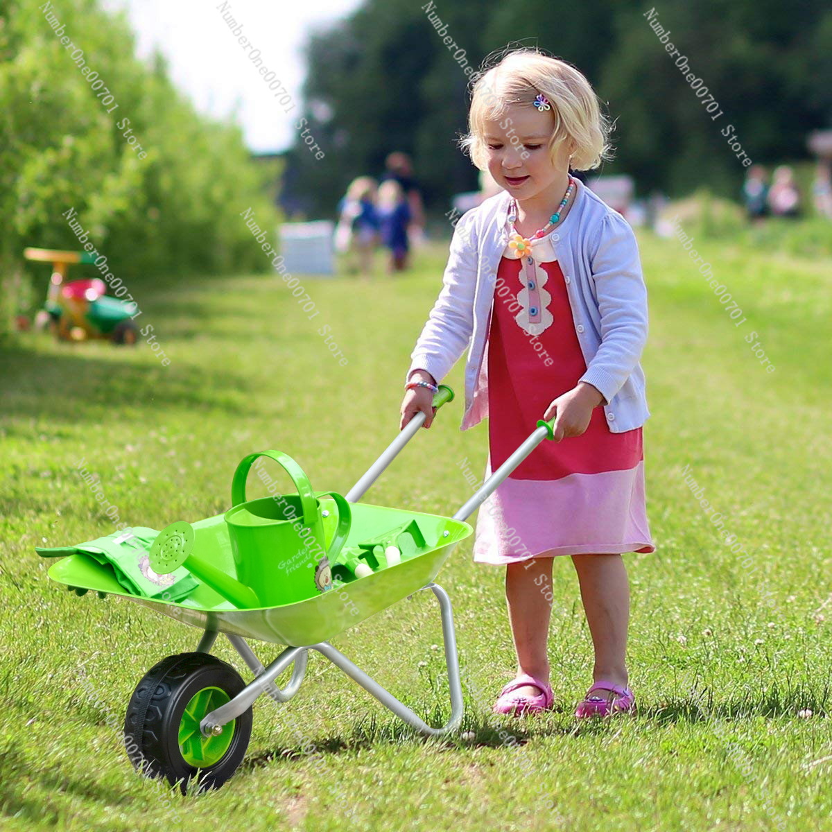 Kids Outdoor Wheelbarrow, Gree - Kids Outdoor Activity Toys avaliação e preço