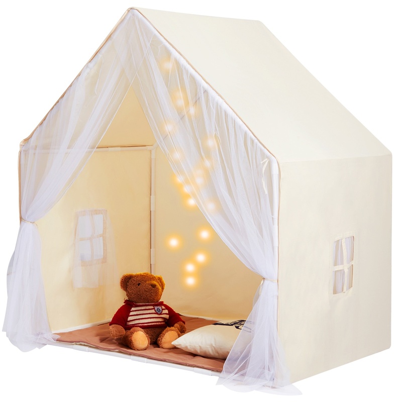Beige Kids Play Tent with Mat  - Kids Outdoor Play Tent avaliação e preço