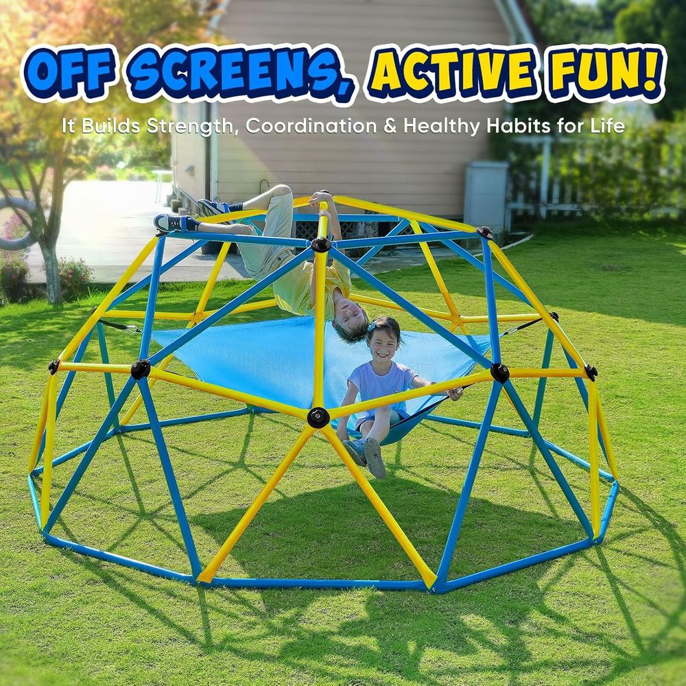 10T Climbing Dome with Hammock - Kids Outdoor Jungle Gym avaliação e preço