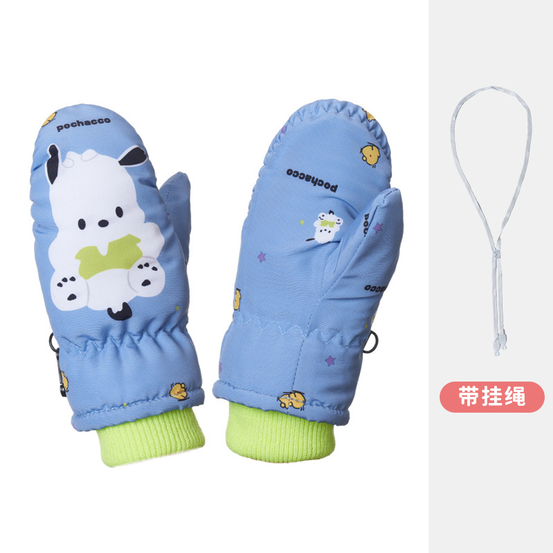 Kawaii Kuromi Fleece Ski Glove - Kids Outdoor Movies avaliação e preço