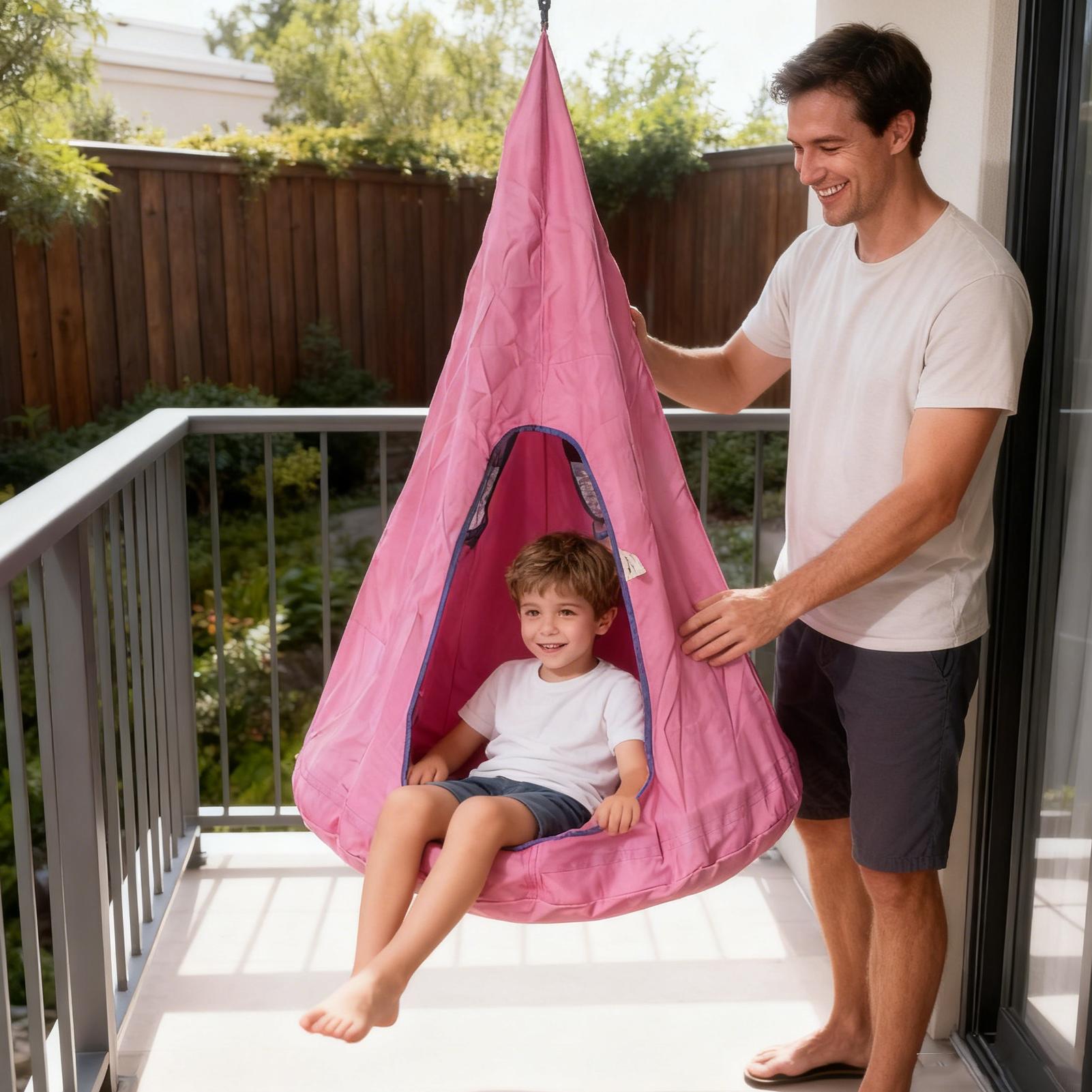 Kids Pod Swing Seat With Cushi - Kids Outdoor Nest Swing avaliação e preço