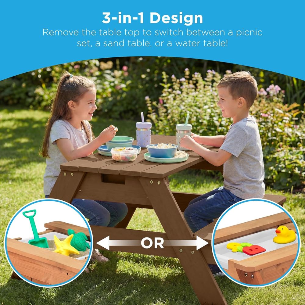 Kids Picnic Table with Umbrell - Kids Outdoor Water Table avaliação e preço