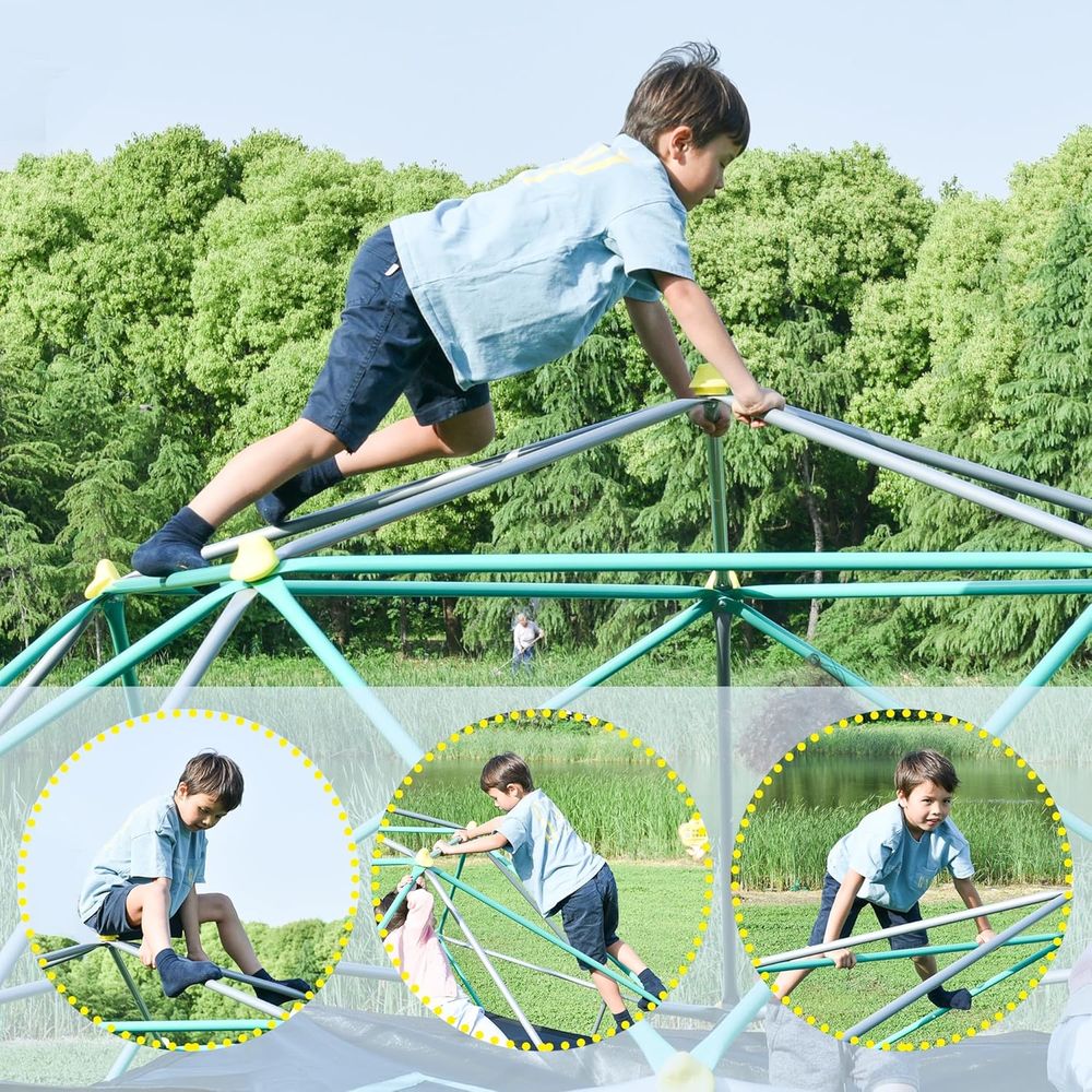 Geometric Dome Climber with Ha - Kids Outdoor Jungle Gym avaliação e preço