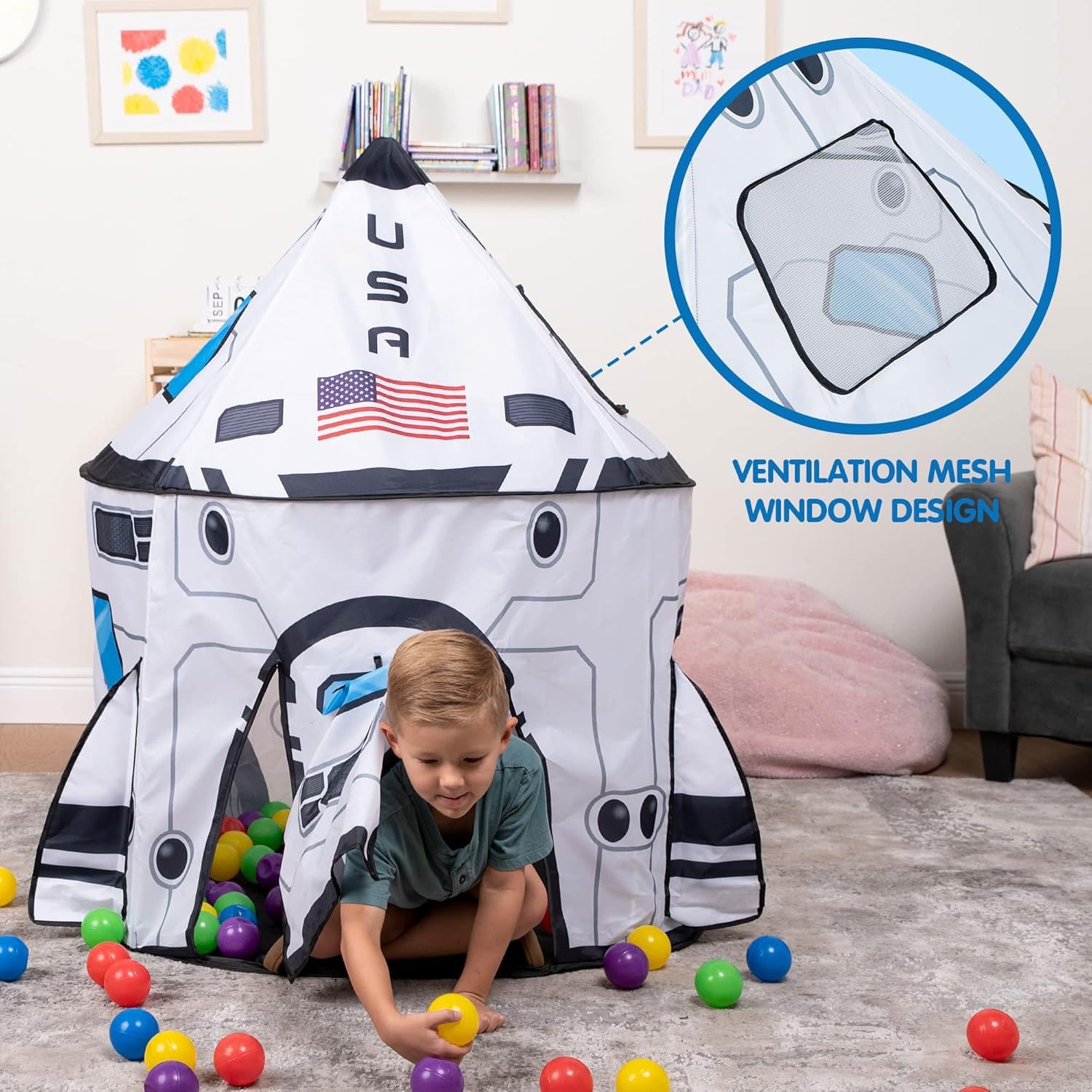 JOYFY Rocket Ship Play Tent Po - Kids Outdoor Play Tent avaliação e preço