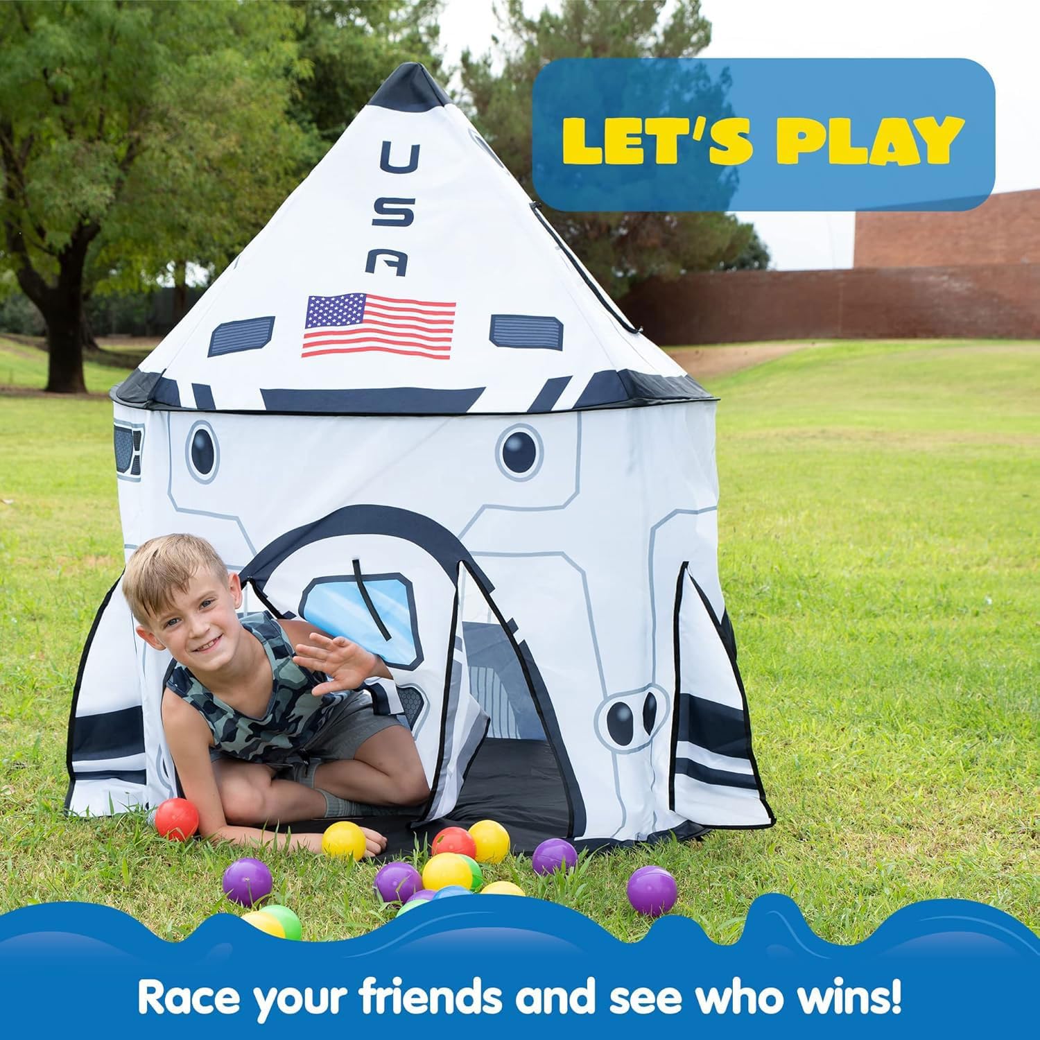 JOYFY Rocket Ship Play Tent Po - Kids Outdoor Play Tent avaliação e preço