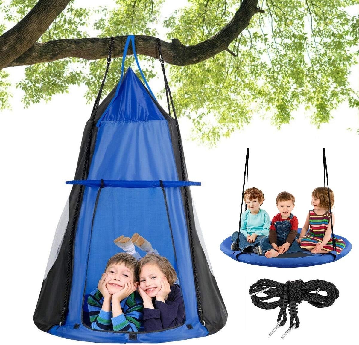 2 in 1 Kids Detachable Hanging - Kids Outdoor Nest Swing avaliação e preço