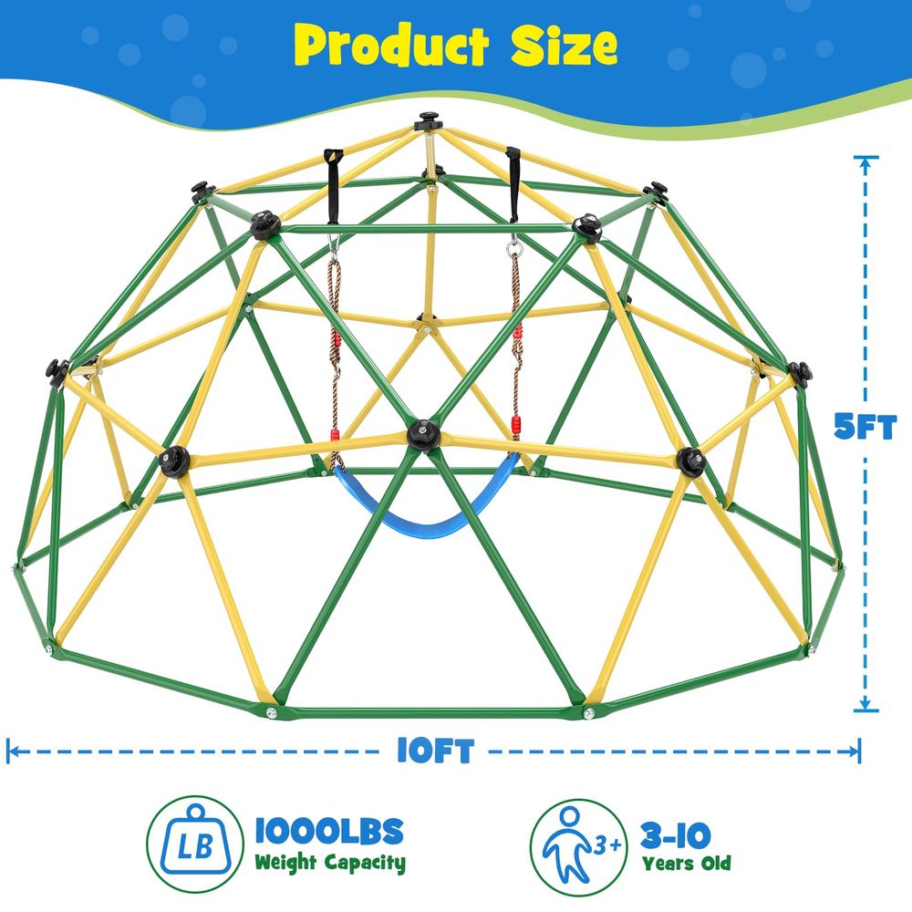 Climbing Dome, 10FT Climber wi - Kids Outdoor Jungle Gym avaliação e preço