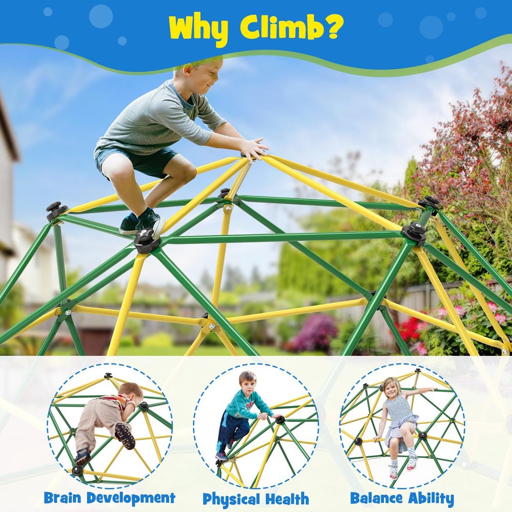 Climbing Dome, 10FT Climber wi - Kids Outdoor Jungle Gym avaliação e preço